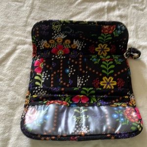 Vera Bradley wrist wallet, Velcro closer, multi pockets and zipper for change